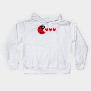 Ladybug packman - funny valentine design Kids Hoodie